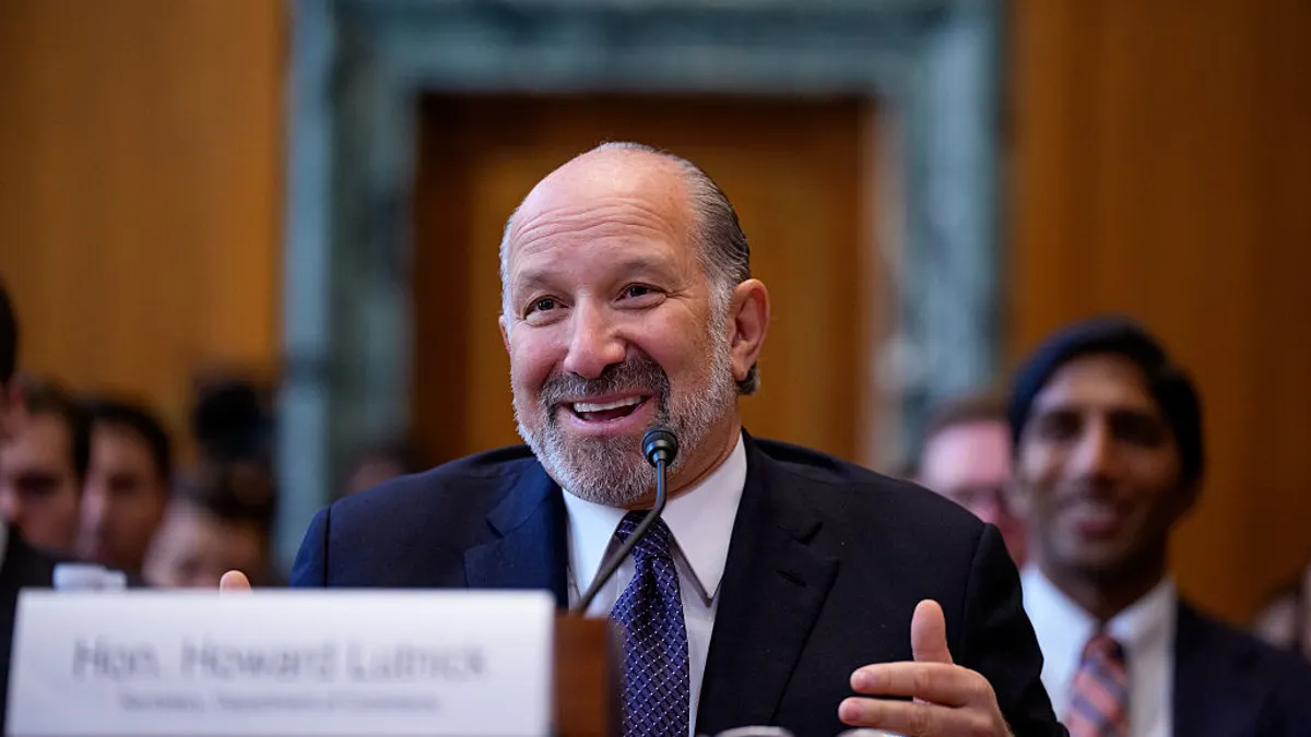 Secretary of Commerce Howard Lutnick speaks during a Senate Appropriations Committee hearing on Capitol Hill on June 4 in Washington, D.C.