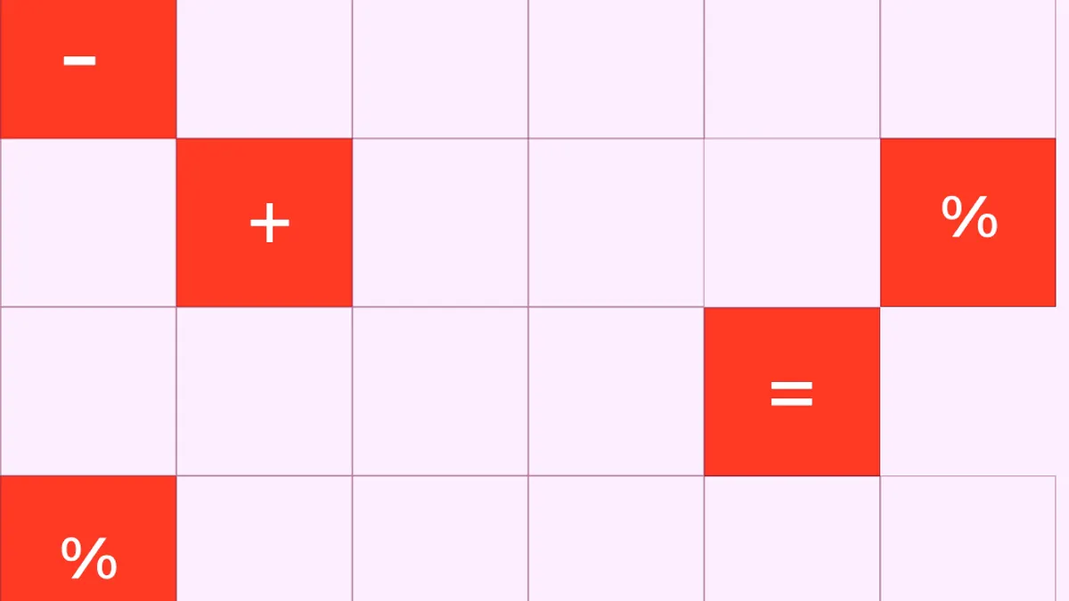 A gird design with math symbols