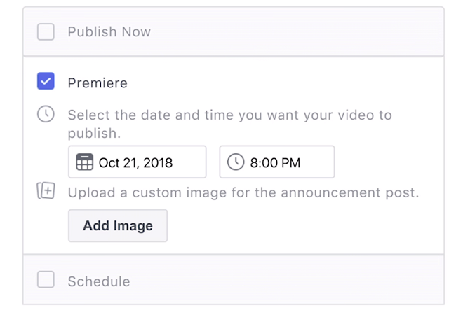 Facebook Premiere set-up
