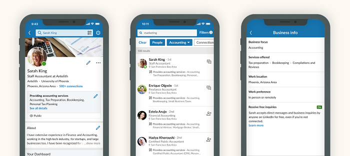 LinkedIn Services listings