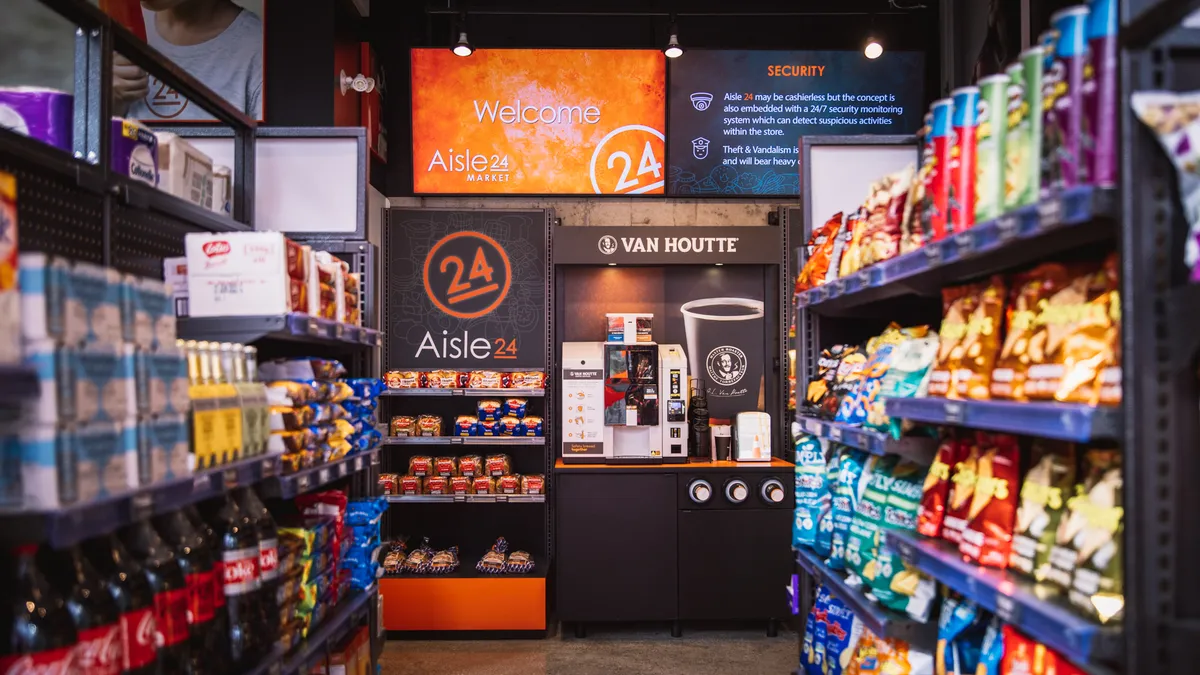 Interior of a grocery/convenience store.