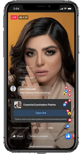 Facebook Live featured links