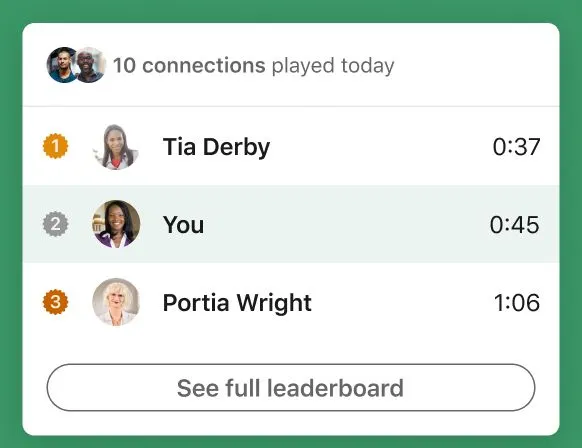 LinkedIn games leaderboards