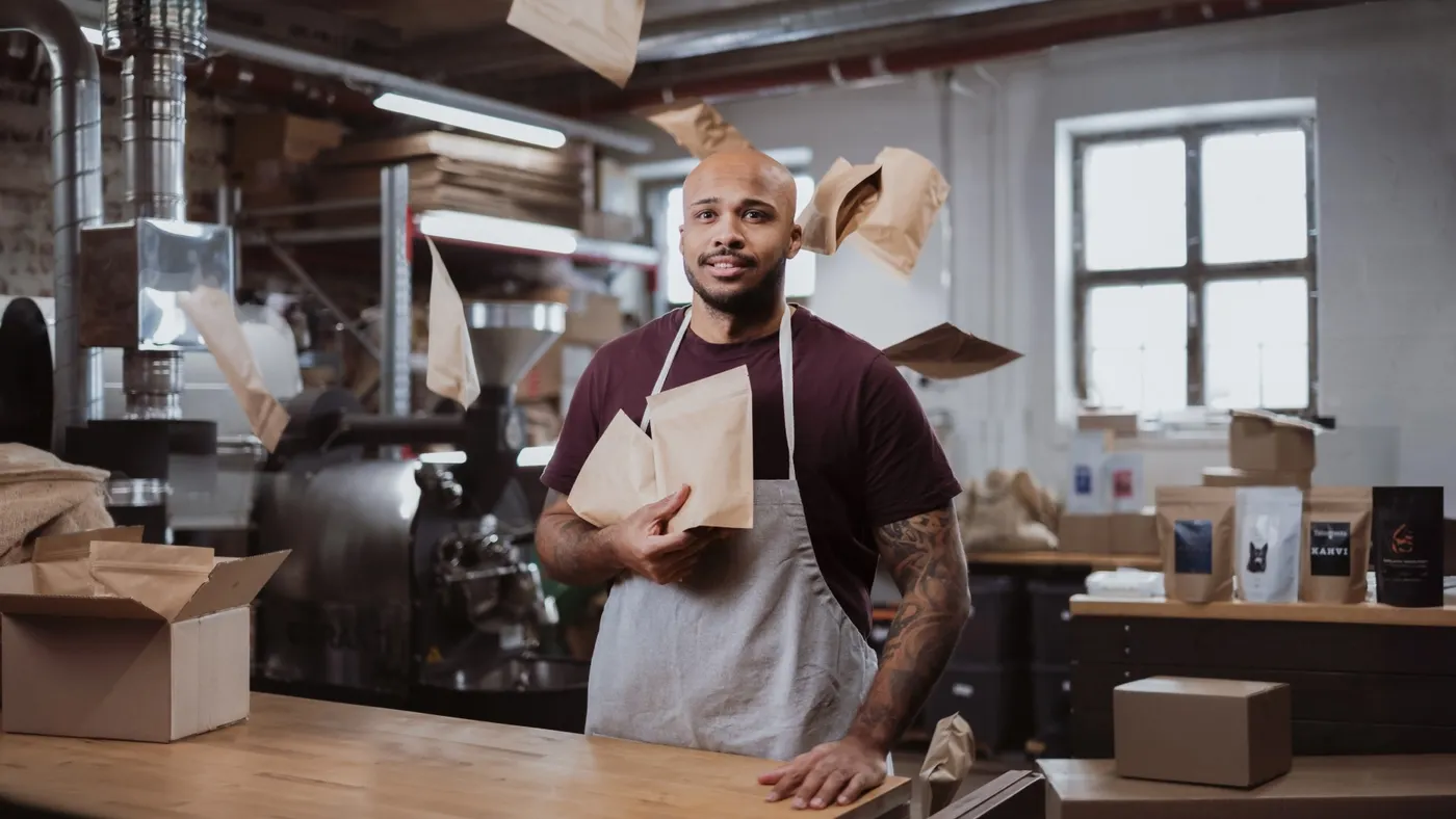 Person packaging food