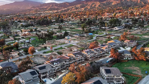 Residential homes in various stages of redevelopment