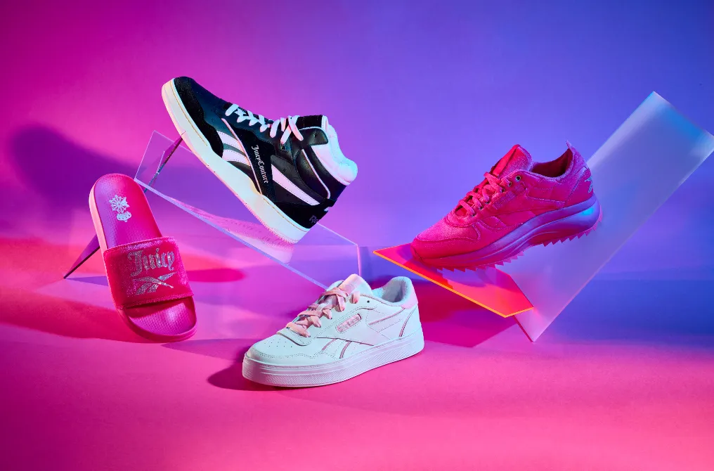 The Reebok x Juicy Couture collection of sneakers.