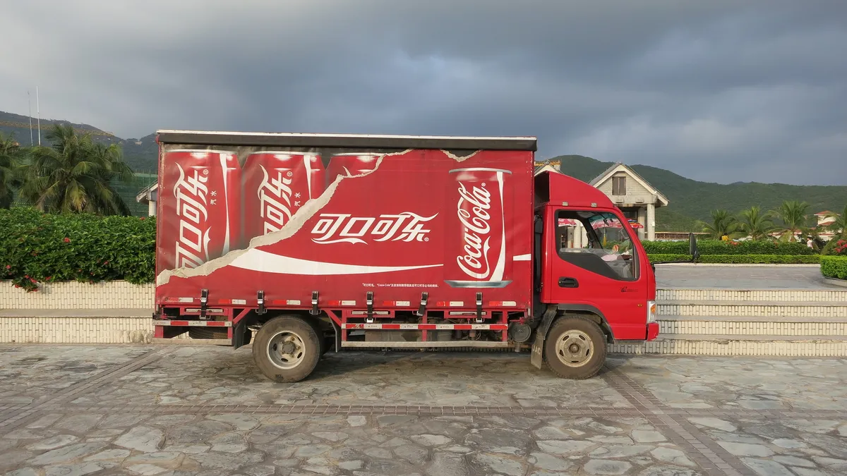 A Chinese Coca Cola truck near Sanya on Hainan Island.