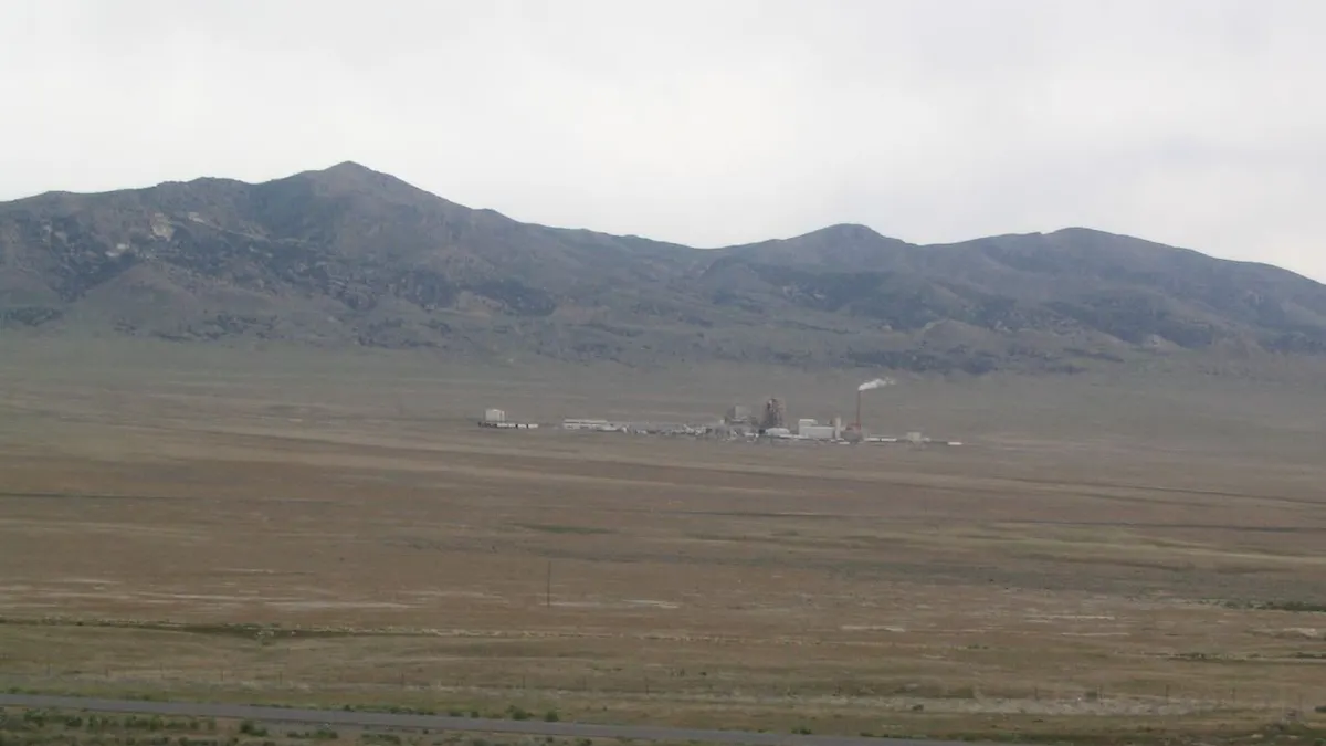 Industrial incinerator facility in an open Utah landscape