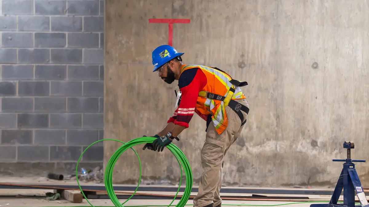 Construction worker on site at The Borough in Tysons, VA.