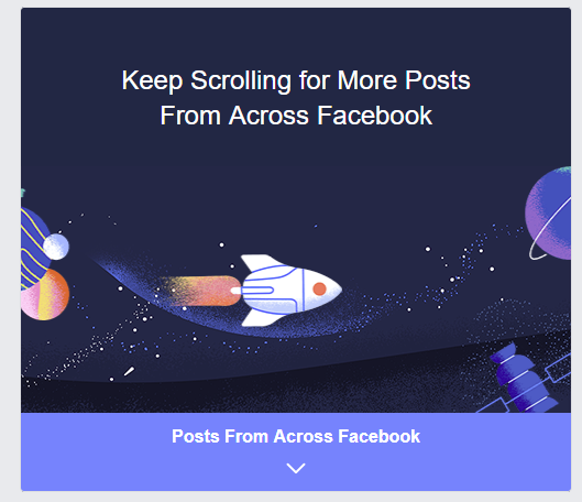 Facebook's 'keep scrolling' content discovery feature