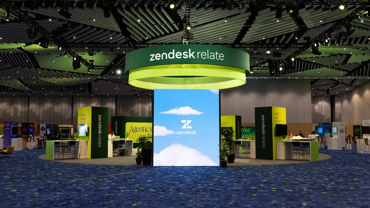 An installation with at a Zendesk conference emblazoned with the words Zendesk Relate.