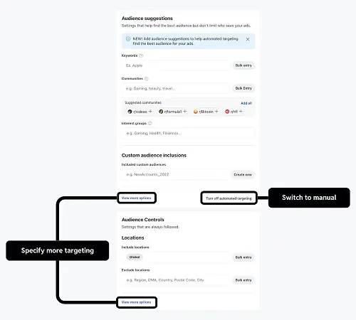 Reddit automated targeting