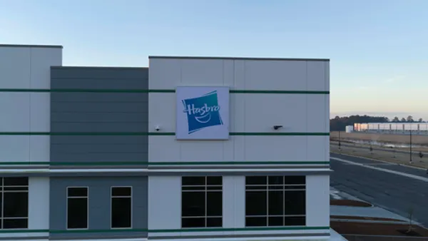 Large building with Hasbro sign