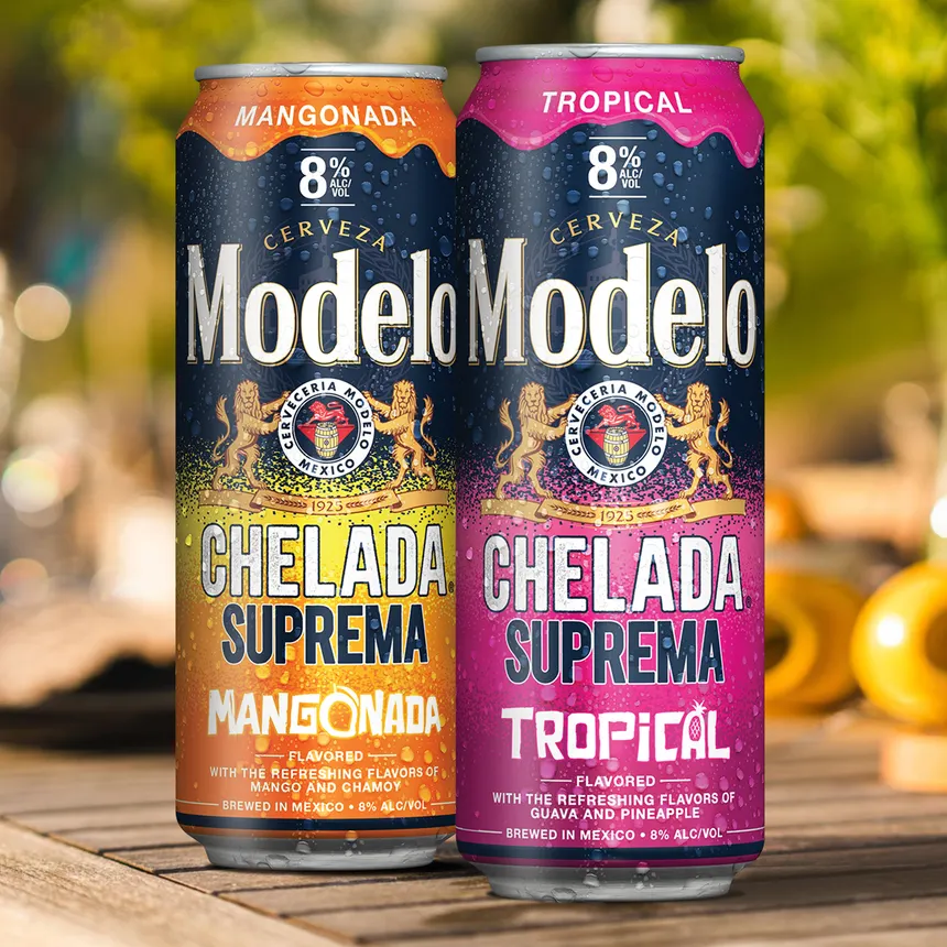 Two cans of Modelo Chelada Suprema.