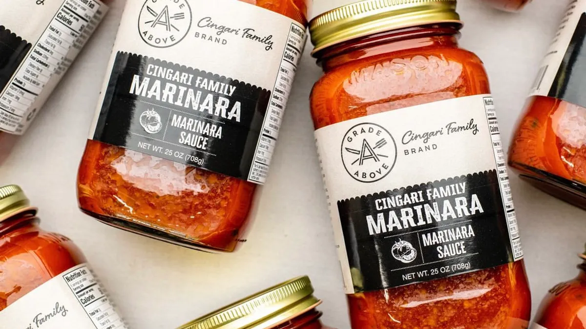 Jars of marinara sauce