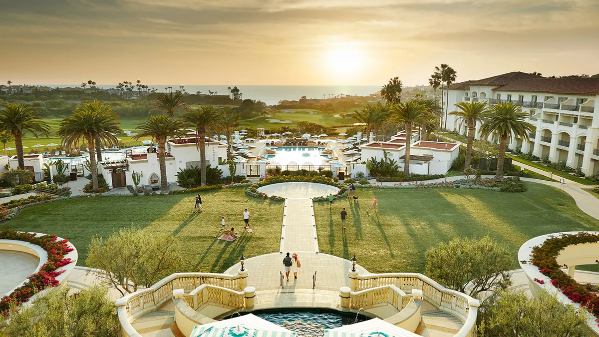 An exterior image of Waldorf Astoria Monarch Beach in Dana Point, California.