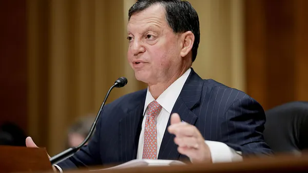 Frank Bisignano testifies during a hearing with the Senate Finance Committee in Washington, D.C.