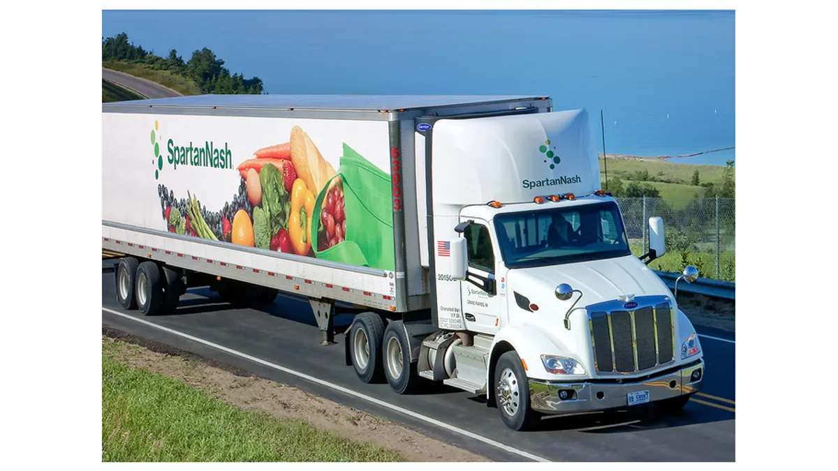 SpartanNash delivery truck on highway