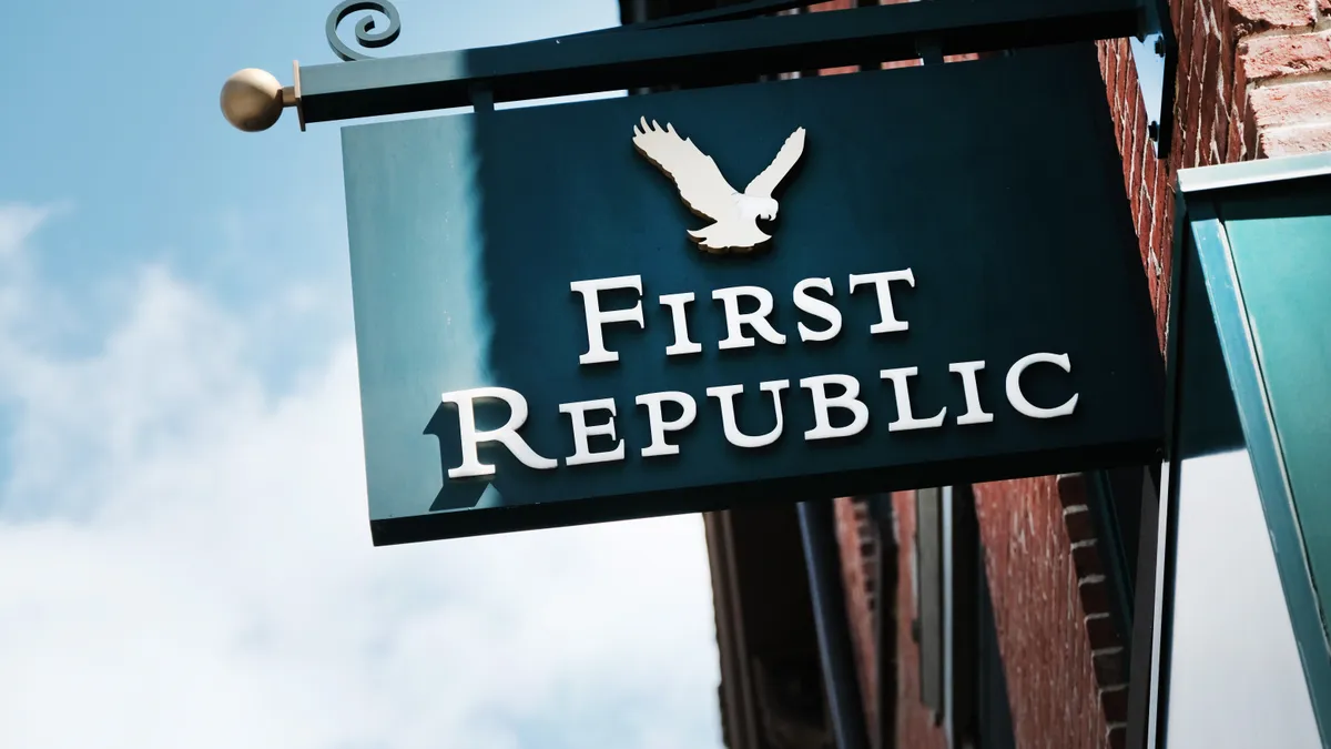 A sign for a First Republic bank branch.