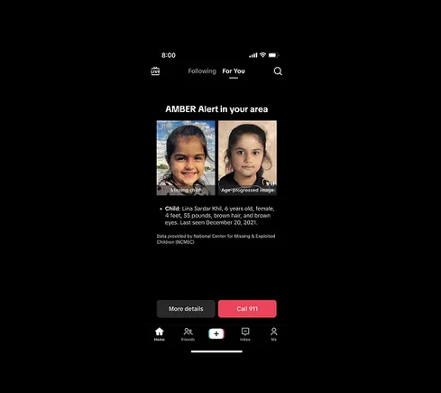 TikTok Launches AMBER Alerts to US Users