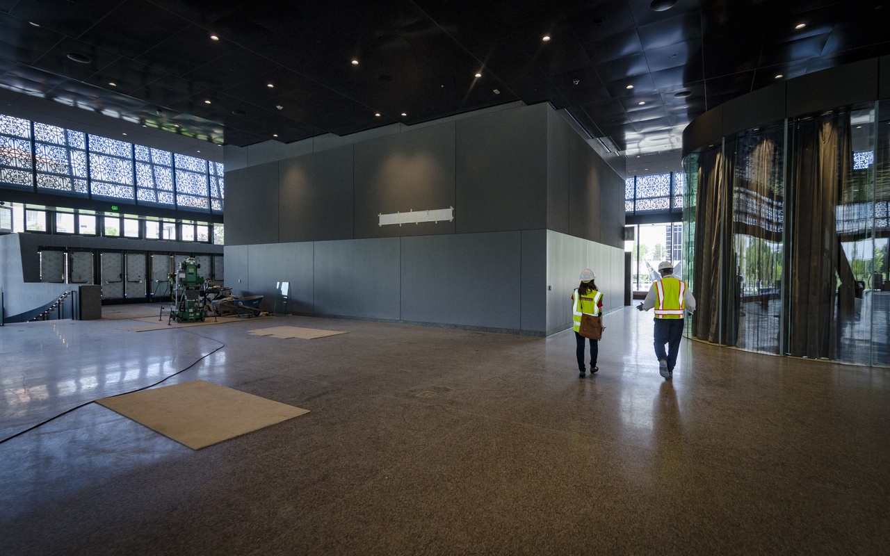 Central hall of the Smithsonian African American museum