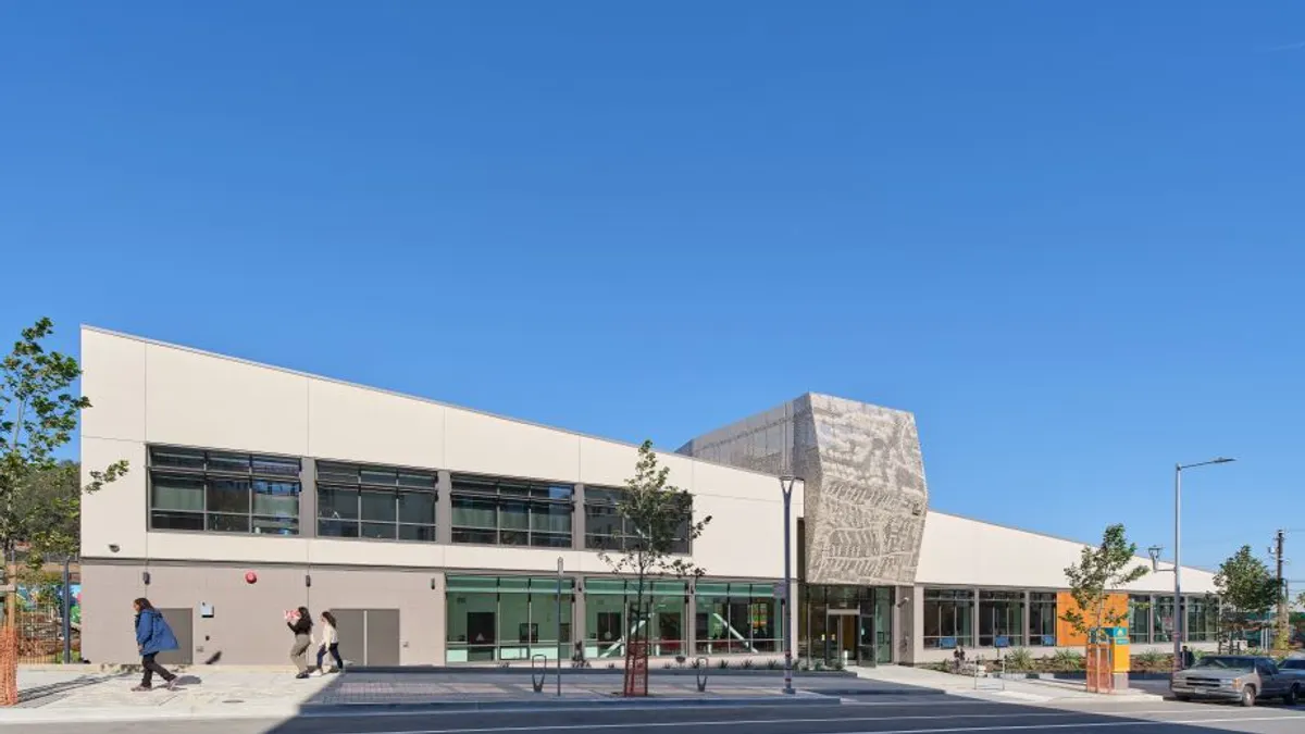 Streetside view of the Sunnydale Community Center in San Francisco, Calif.
