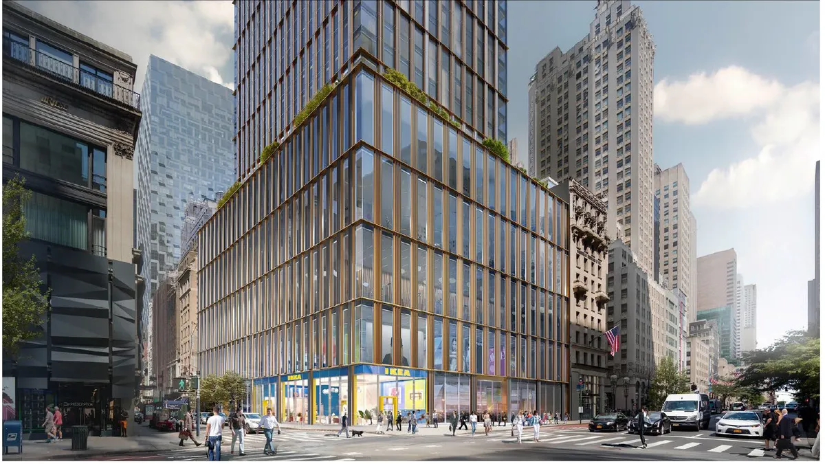 A mockup of Ikea's 5th avenue retail tower coming in 2028.