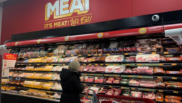 Meat at a grocery store.