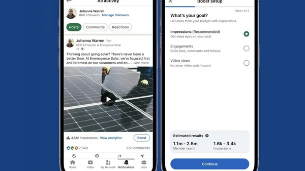 LinkedIn boost on mobile
