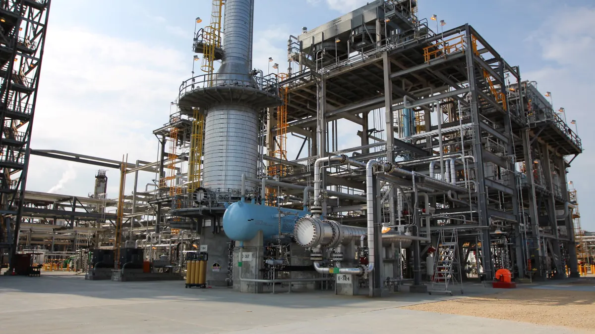 An outdoor petroleum facility.