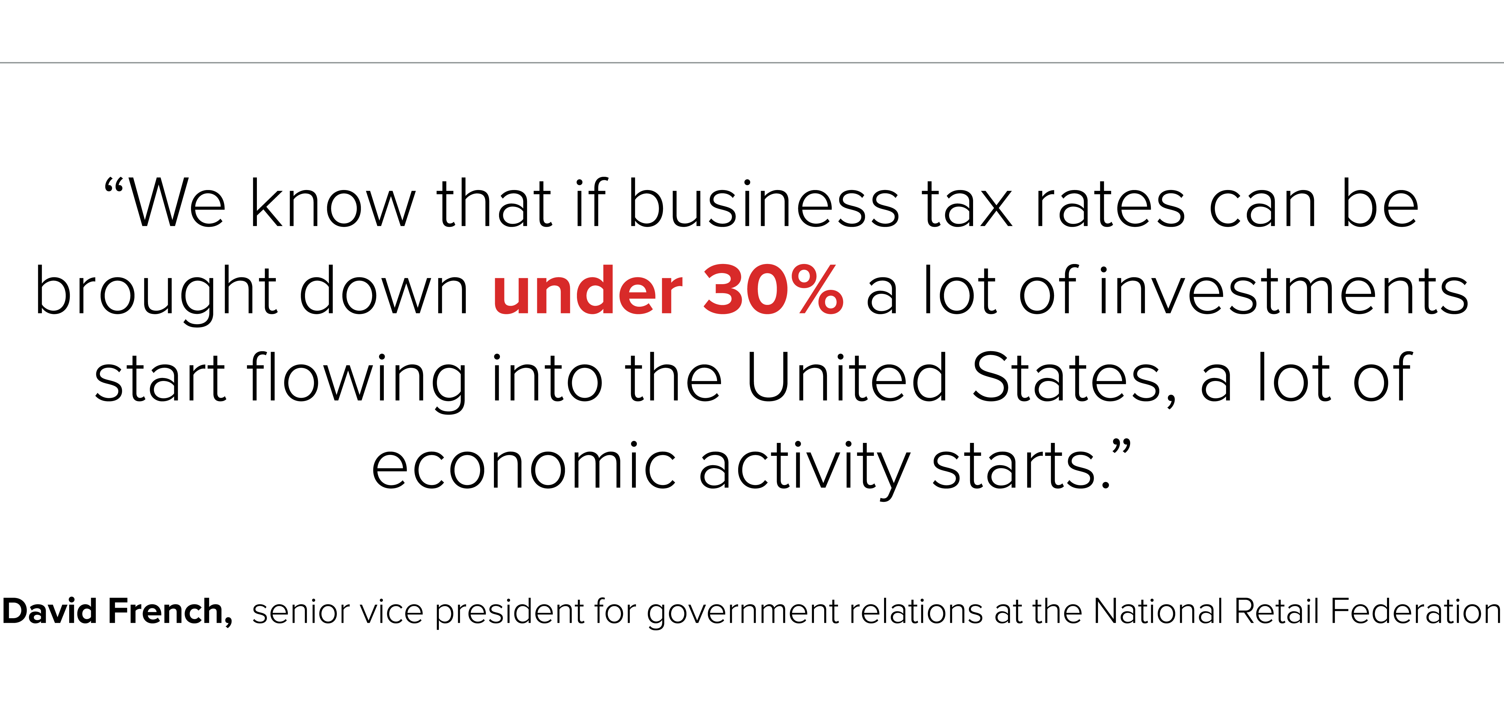 Business tax rates impacting investments in US