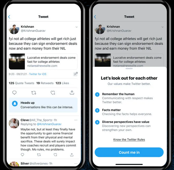 Twitter heads up