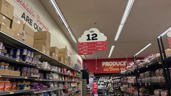 Interior of a grocery store.