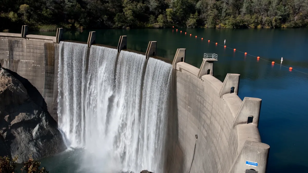 The Lake Clementine hydroelectric dam owned by Pacific Gas & Electric in Northern California.