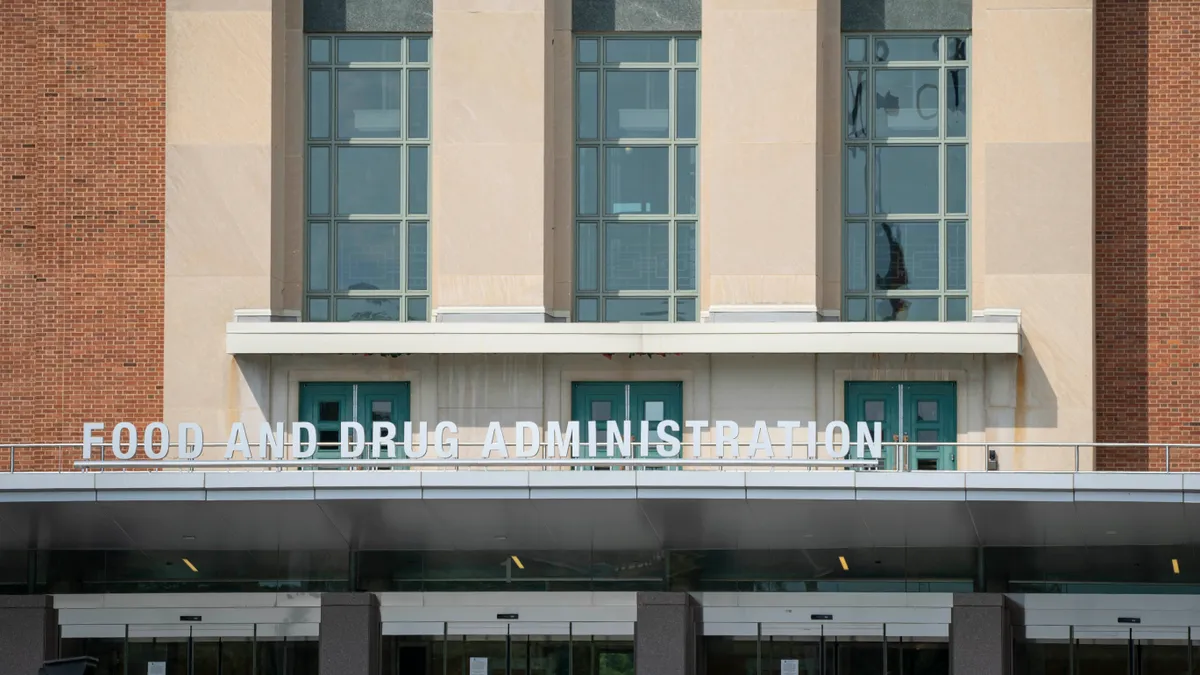 A photograph of the exterior of the Food and Drug Administration headquarters in Maryland.