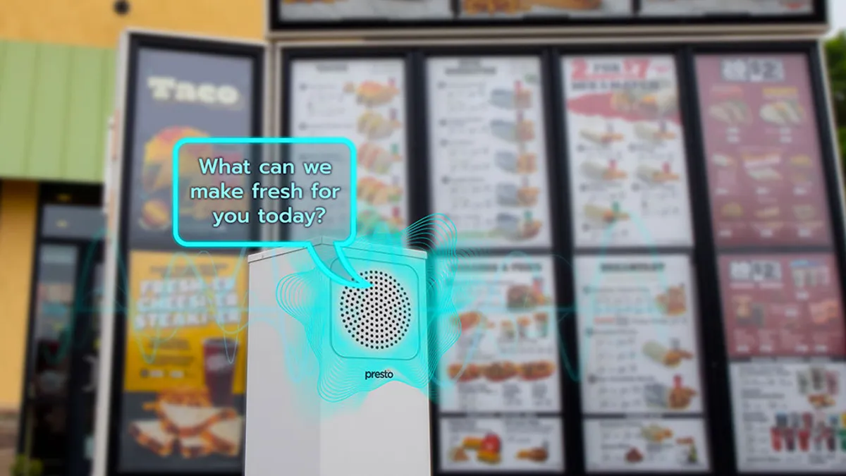 Image of an automation box infront of menu board