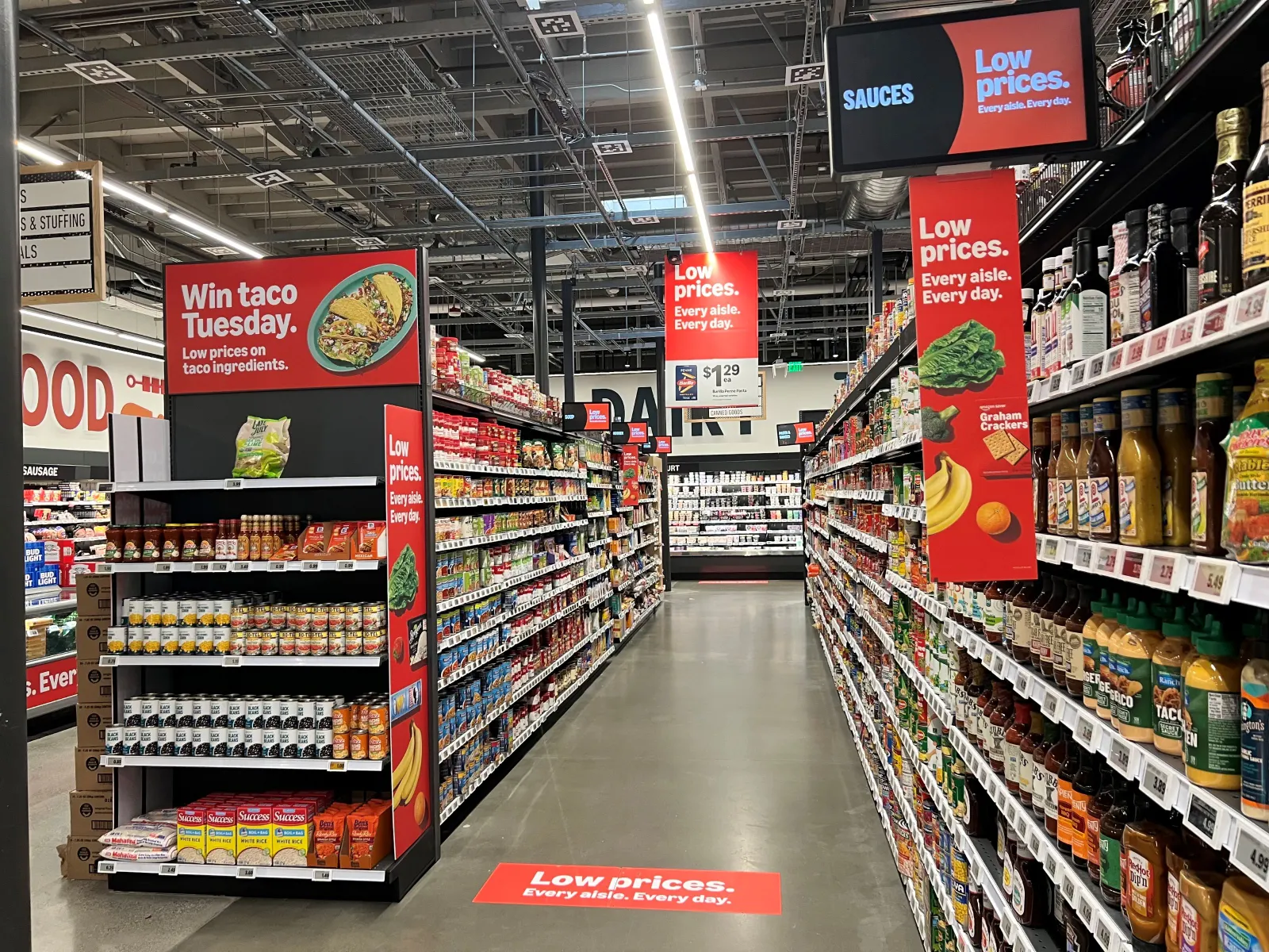 Grocery store aisle.