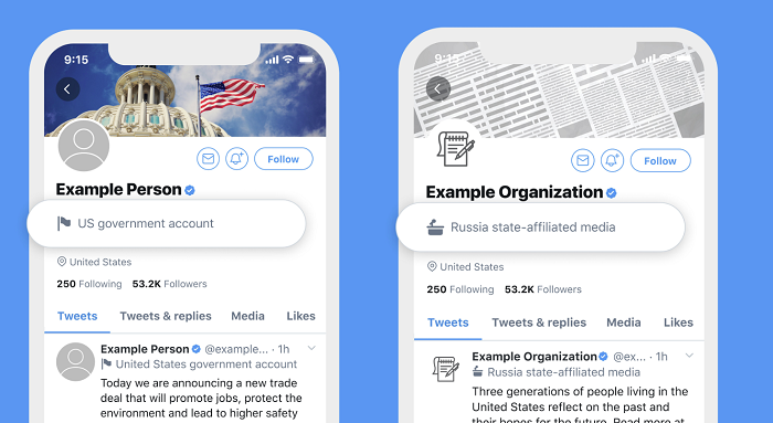 Twitter state affiliated media labels