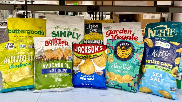 Snacks made with avocado oil are seen