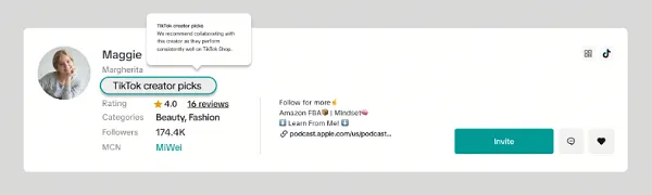 TikTok shop recommended creators