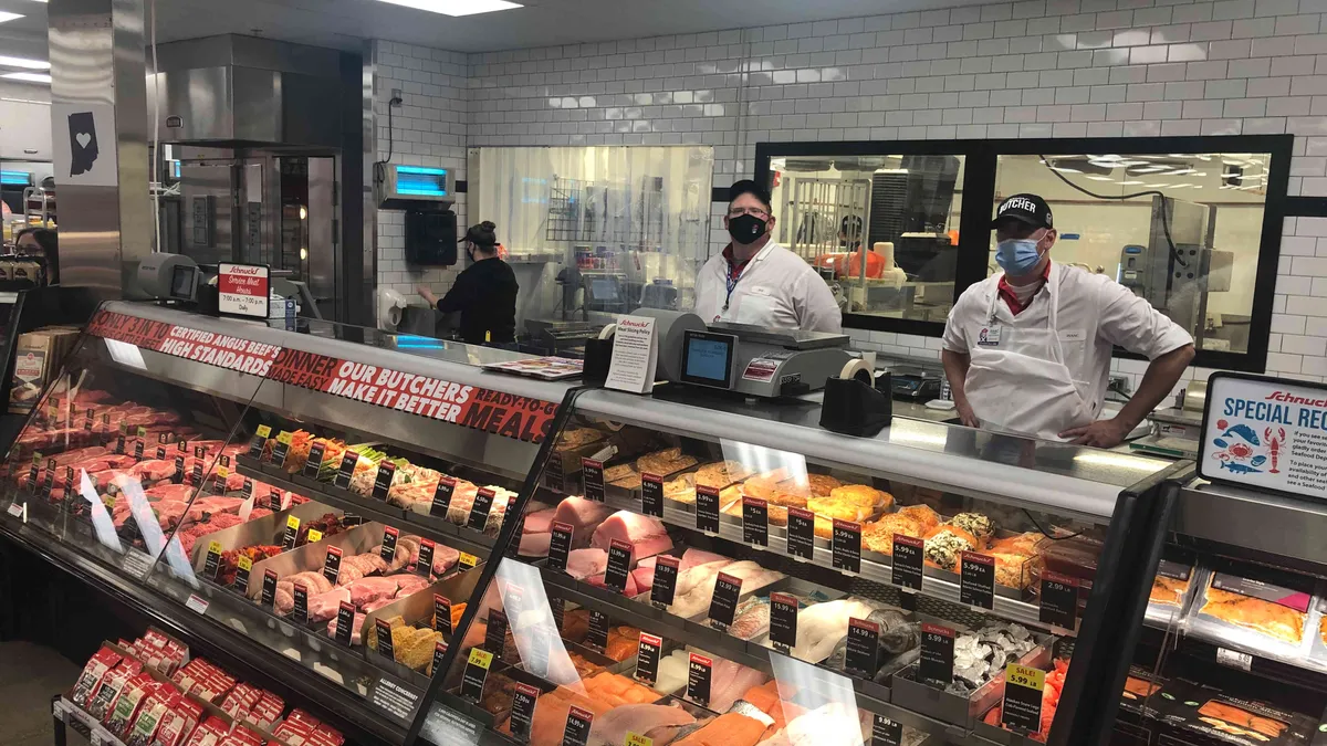 Meat counter in Schnucks Fresh grocery store in Jasper, Indiana