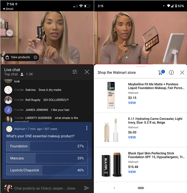 YouTube Live Shopping