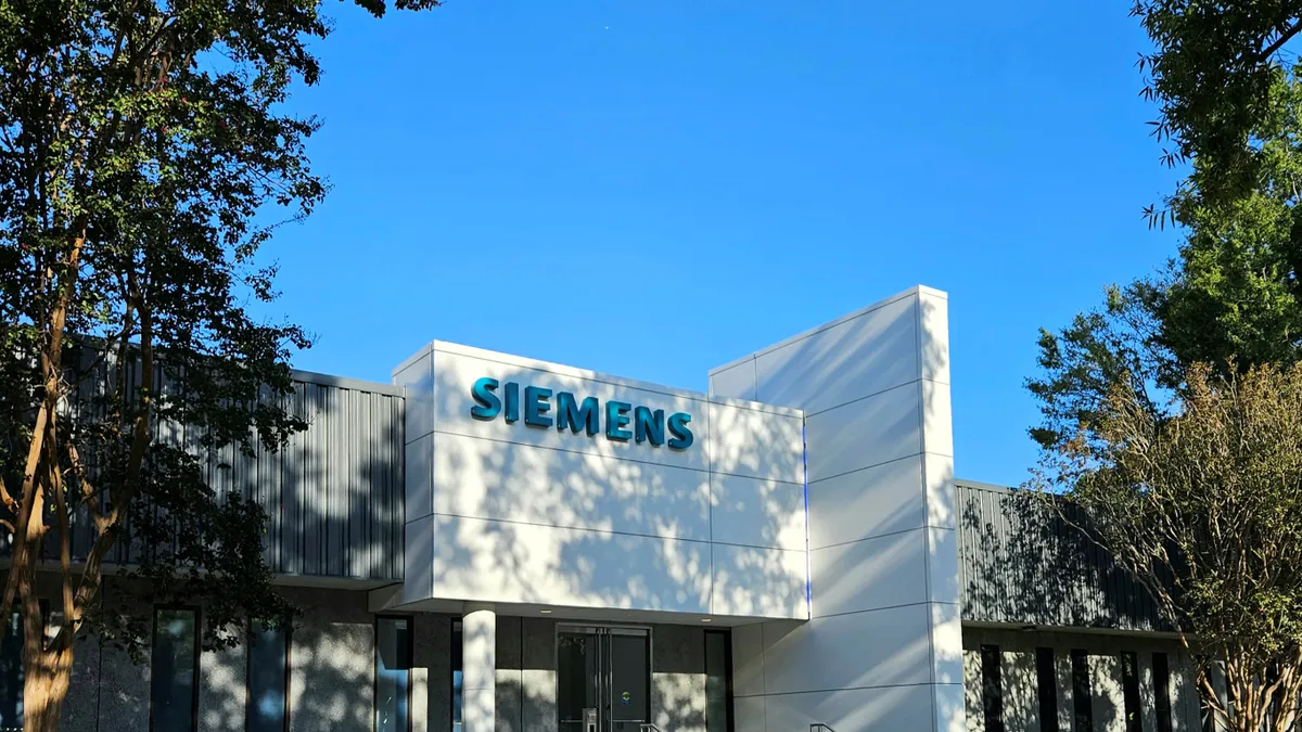 A facade of Siemens' facility in Wendell, North Carolina