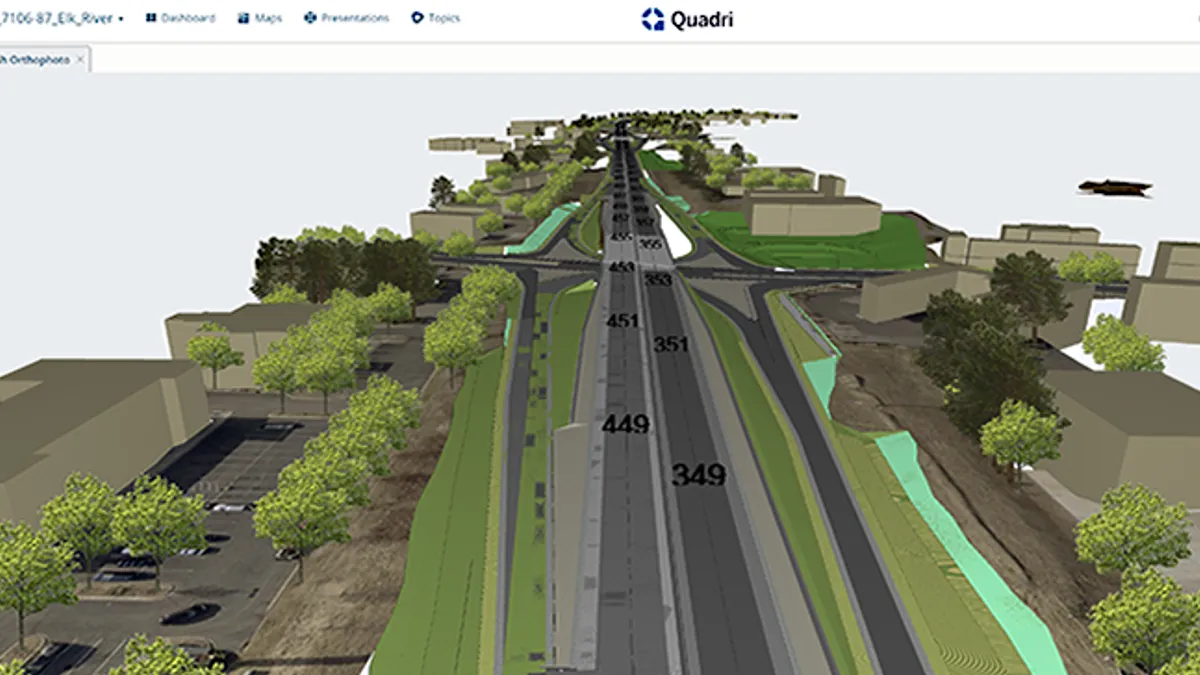 Screenshot of Trimble Quadri BIM software