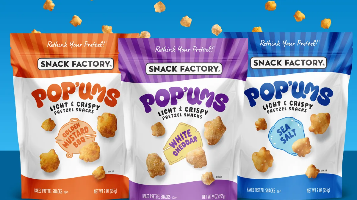 Bags of Snack Factory's new Pop’ums.