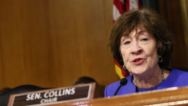 A U.S. senator speaks during a Congressional hearing.