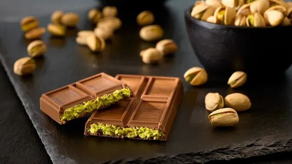 Squares of Hershey's Dubai-inspired chocolate bar