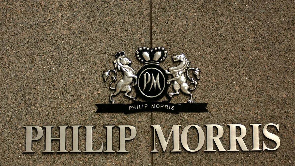 A logo of Philip Morris International