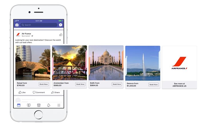 An example of a Facebook 'Flight Ad'