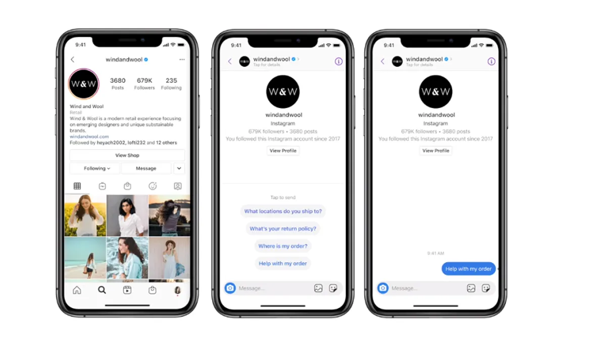 Instagram message API